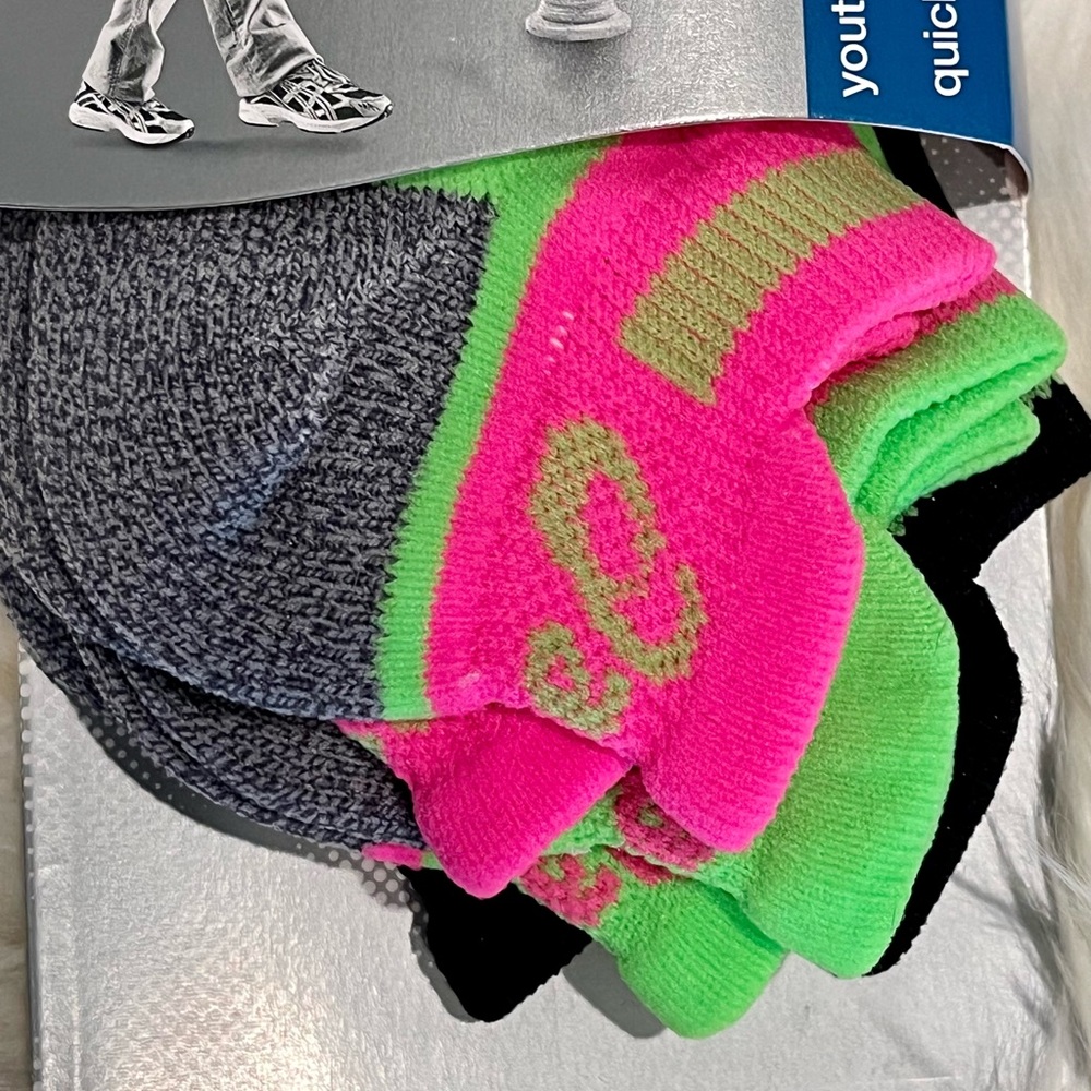 NWT-6 Pairs ASICS Youth Quick Lyte Cushion Low Cut Socks-Sz S (K9-K12)(Age 3-5) - Picture 3 of 9